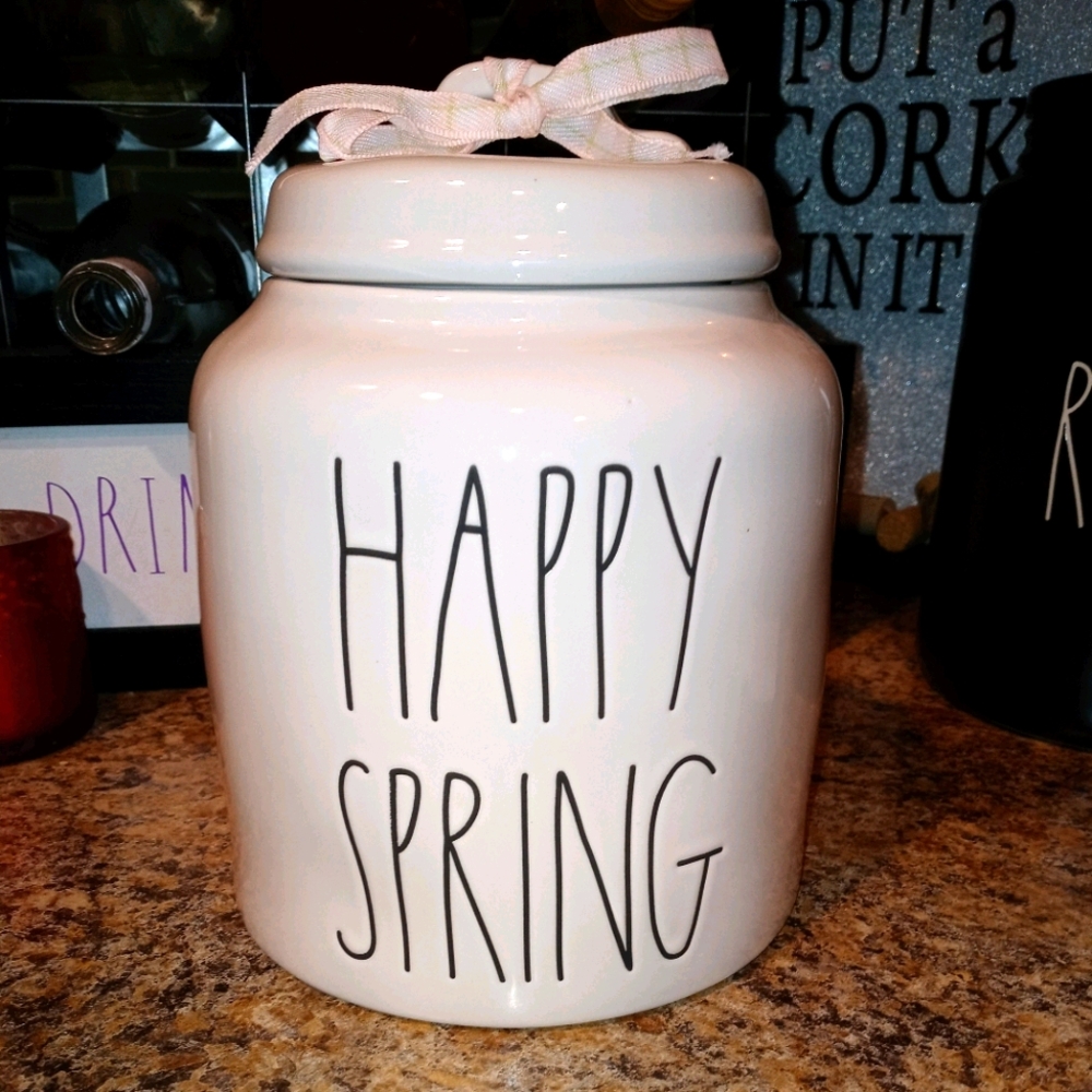 Rae Dunn Happy Spring large canister